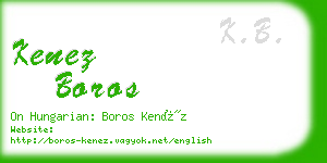 kenez boros business card